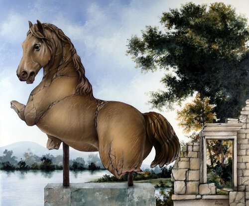"Vestiges hippiques" by Alain Brunet "Tenurb-Géneau", Painting for Sale on Singulart