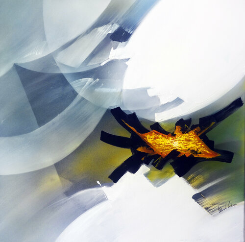 "Composition 739"  ( Abstraction lyrique ) di Alain Brunet "Tenurb-Géneau", Pittura in vendita su Singulart