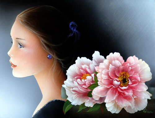 "Belle aux pivoines" Alain Brunet "Tenurb-Géneau"