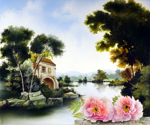 "Pivoines à St Jean aux lacs" par Alain Brunet "Tenurb-Géneau", Peinture en vente sur Singulart