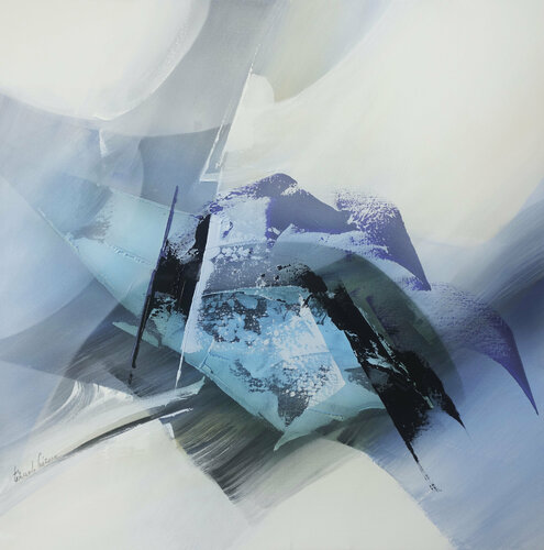 "Composition 720"  ( Abstraction lyrique ) van Alain Brunet "Tenurb-Géneau", Schilderij te koop op Singulart