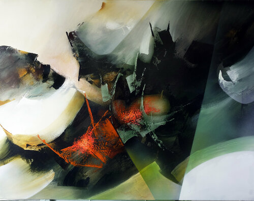 "Composition 404" ( Abstraction lyrique ) by Alain Brunet "Tenurb-Géneau", Painting for Sale on Singulart