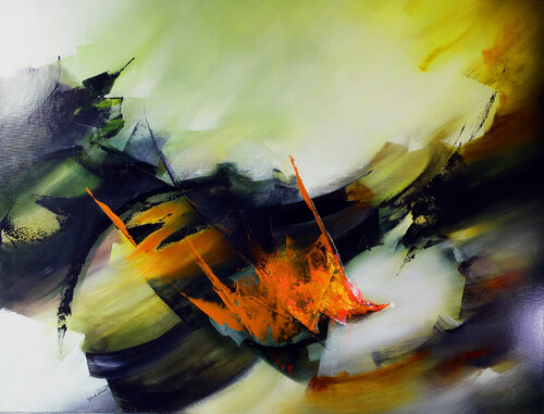 "Composition 423"   ( Abstraction lyrique ) di Alain Brunet "Tenurb-Géneau", Pittura in vendita su Singulart