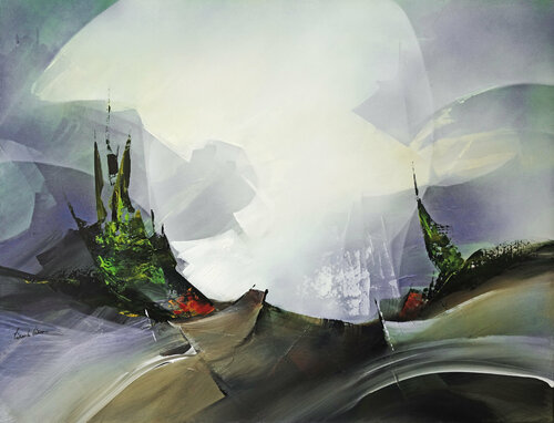 "Composition 701"  (Abstraction lyrique : paysagisme abstrait ) Alain Brunet "Tenurb-Géneau"