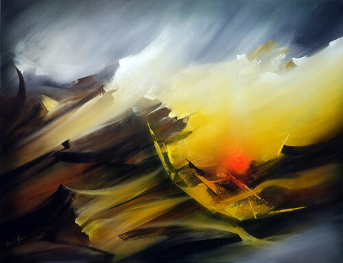 "Composition 519"  (Abstraction lyrique : paysagisme abstrait ) par Alain Brunet "Tenurb-Géneau", Peinture en vente sur Singulart