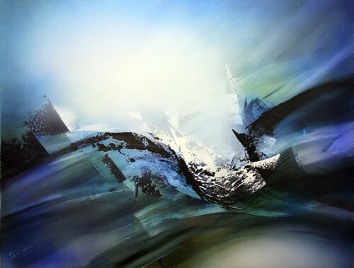 "Composition 620"  (Abstraction lyrique : paysagisme abstrait ) di Alain Brunet "Tenurb-Géneau", Pittura in vendita su Singulart