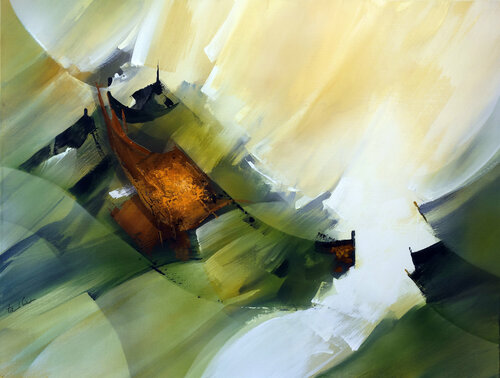 "Composition 756"   (Abstraction lyrique : paysagisme abstrait ) de Alain Brunet "Tenurb-Géneau", Pintura a la venta en Singulart