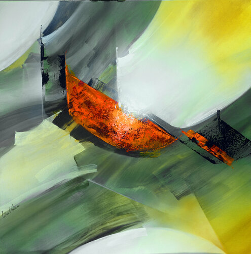 "Composition 758"  ( Abstraction lyrique ) di Alain Brunet "Tenurb-Géneau", Pittura in vendita su Singulart