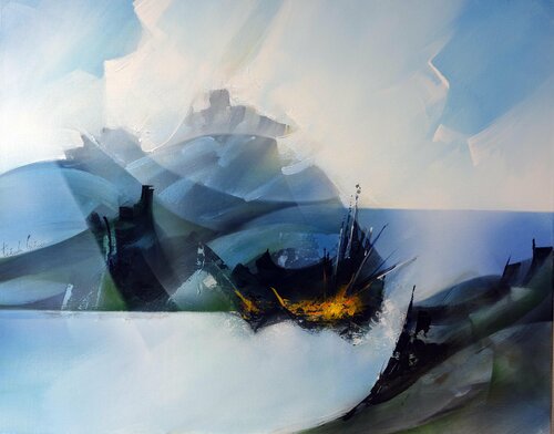 "Composition 759"  (paysagisme abstrait ) de Alain Brunet "Tenurb-Géneau", Pintura a la venta en Singulart