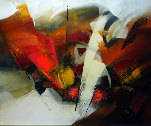 "Composition 456"   ( Abstraction lyrique ) di Alain Brunet "Tenurb-Géneau", Pittura in vendita su Singulart