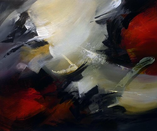 "Composition 432"  ( Abstraction lyrique ) di Alain Brunet "Tenurb-Géneau", Pittura in vendita su Singulart