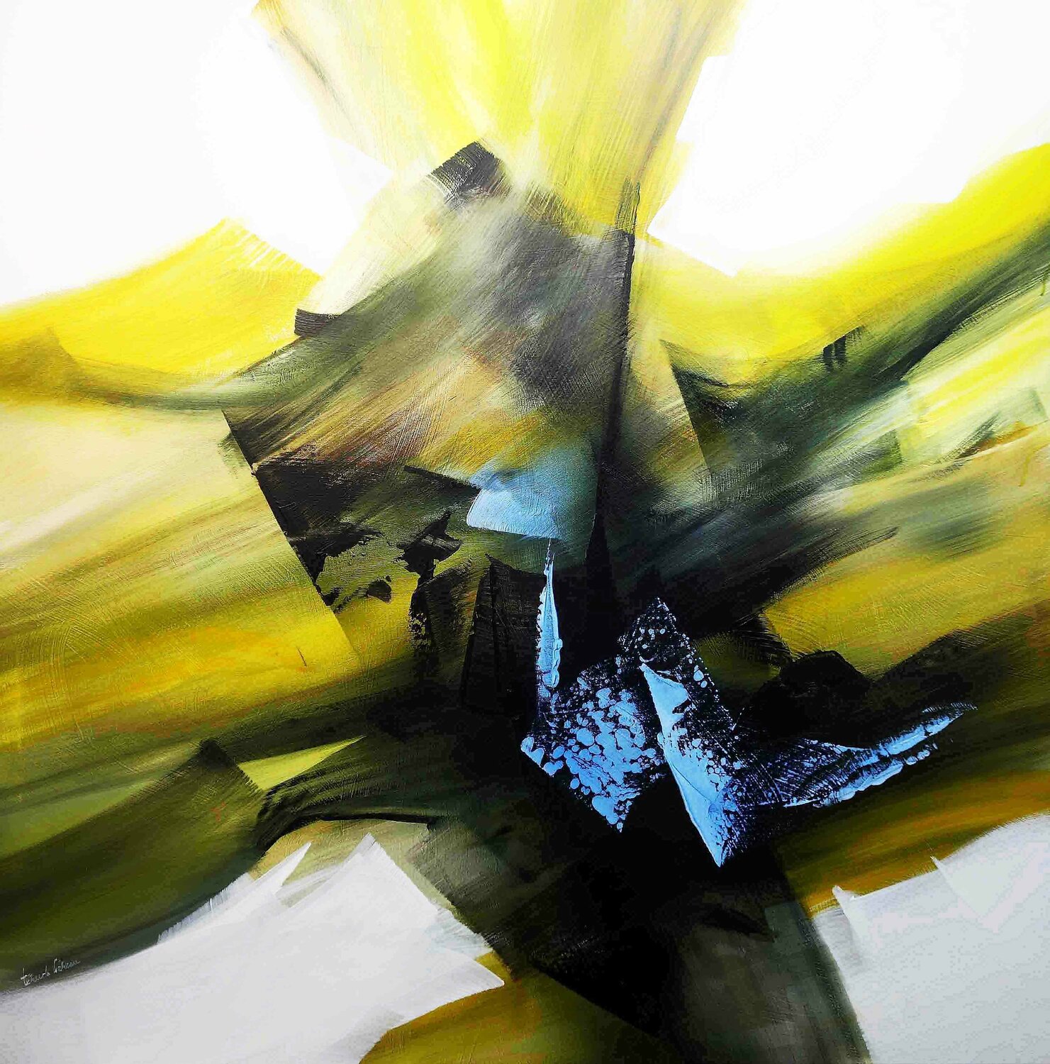 "Composition 524"  ( Abstraction lyrique ) Alain Brunet "Tenurb-Géneau" Originalgemälde zu verkaufen
