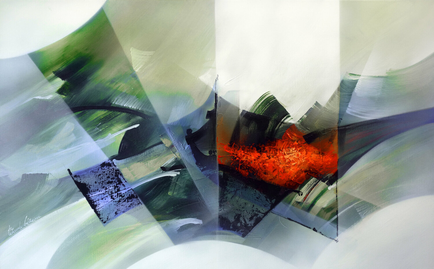 "Composition 791"  ( Abstraction lyrique ) Alain Brunet "Tenurb-Géneau" Originalgemälde zu verkaufen