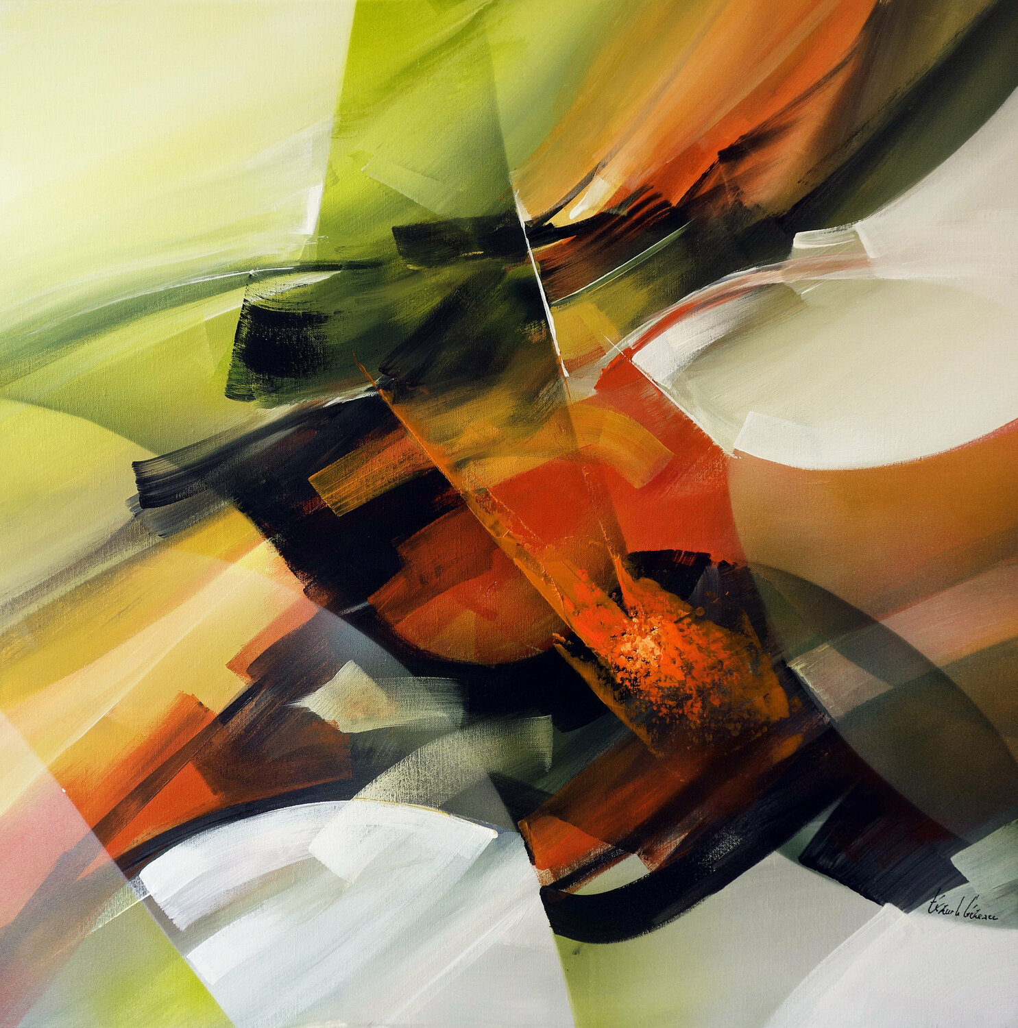 "Composition 811"( Abstraction lyrique ) Alain Brunet "Tenurb-Géneau" Originalgemälde zu verkaufen