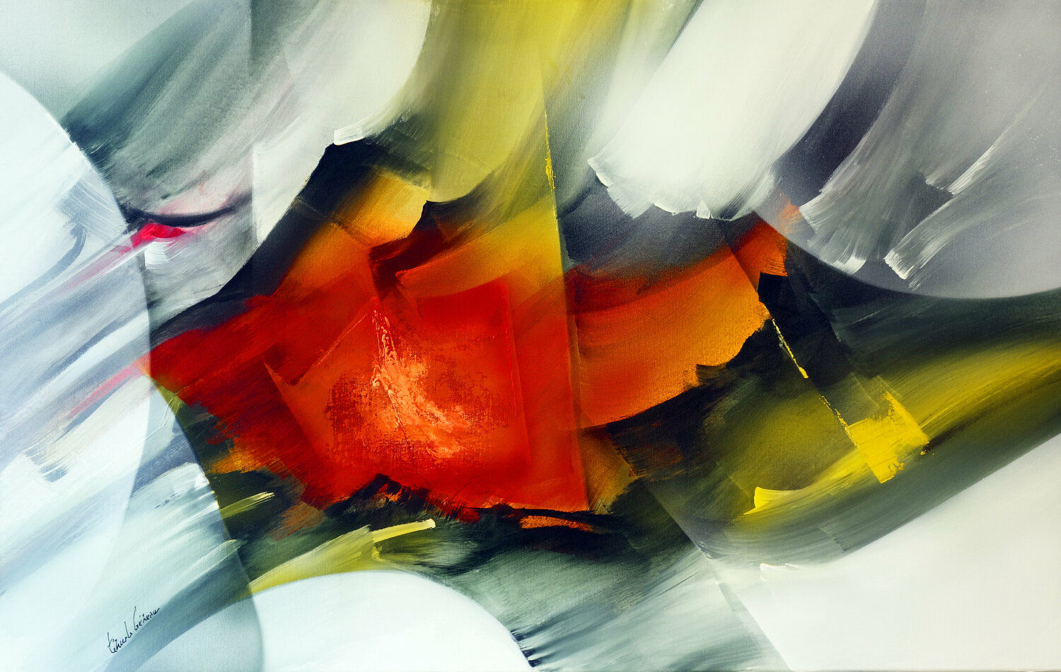 "Composition 814"( Abstraction lyrique ) Alain Brunet "Tenurb-Géneau" Dipinto originale in vendita
