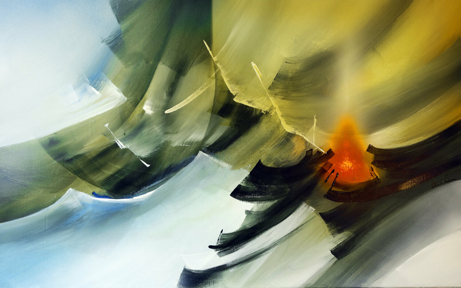 "Composition 818"   ( Abstraction lyrique ) Alain Brunet "Tenurb-Géneau" Originalgemälde zu verkaufen