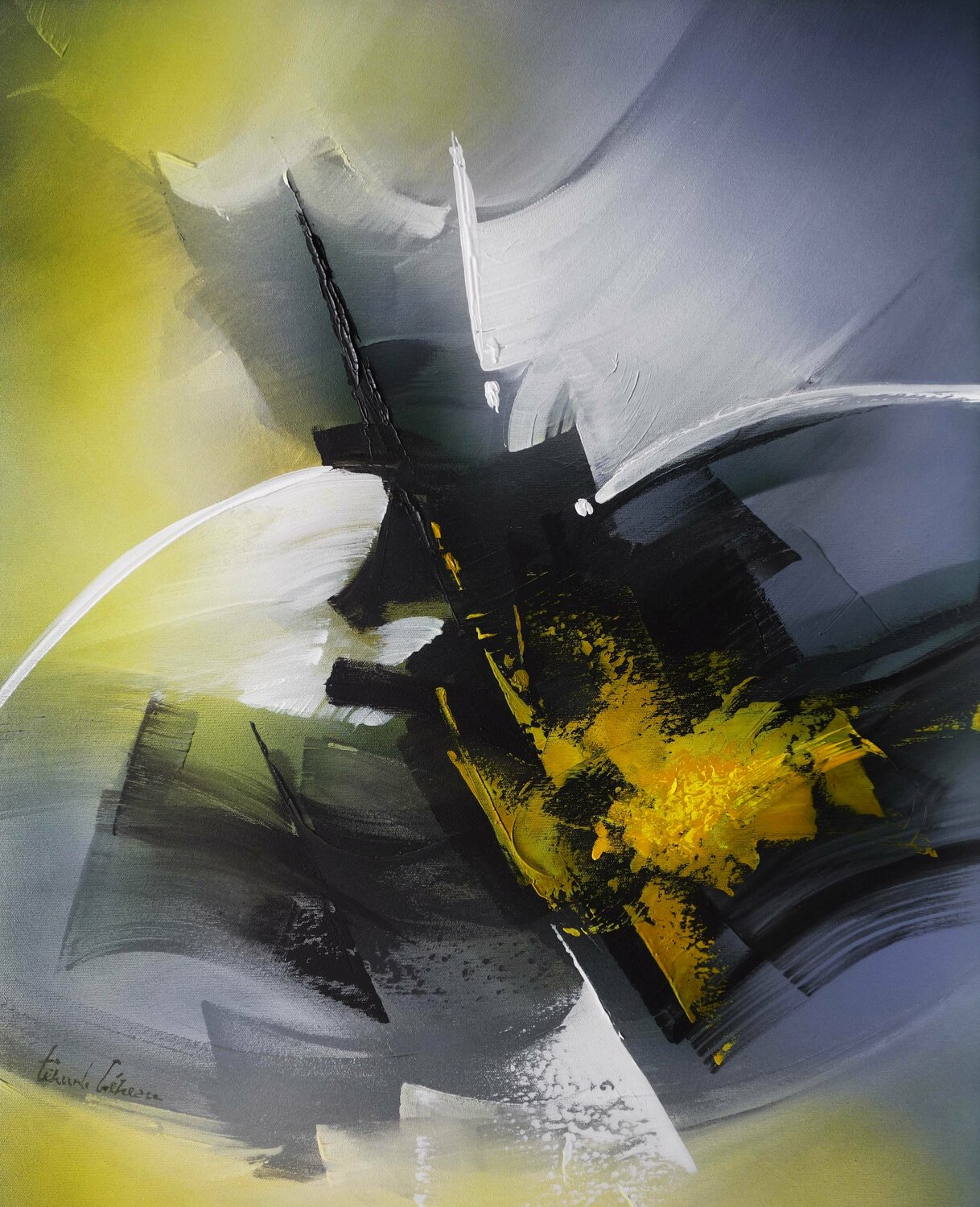 "Composition 643"  ( Abstraction lyrique ) Alain Brunet "Tenurb-Géneau"