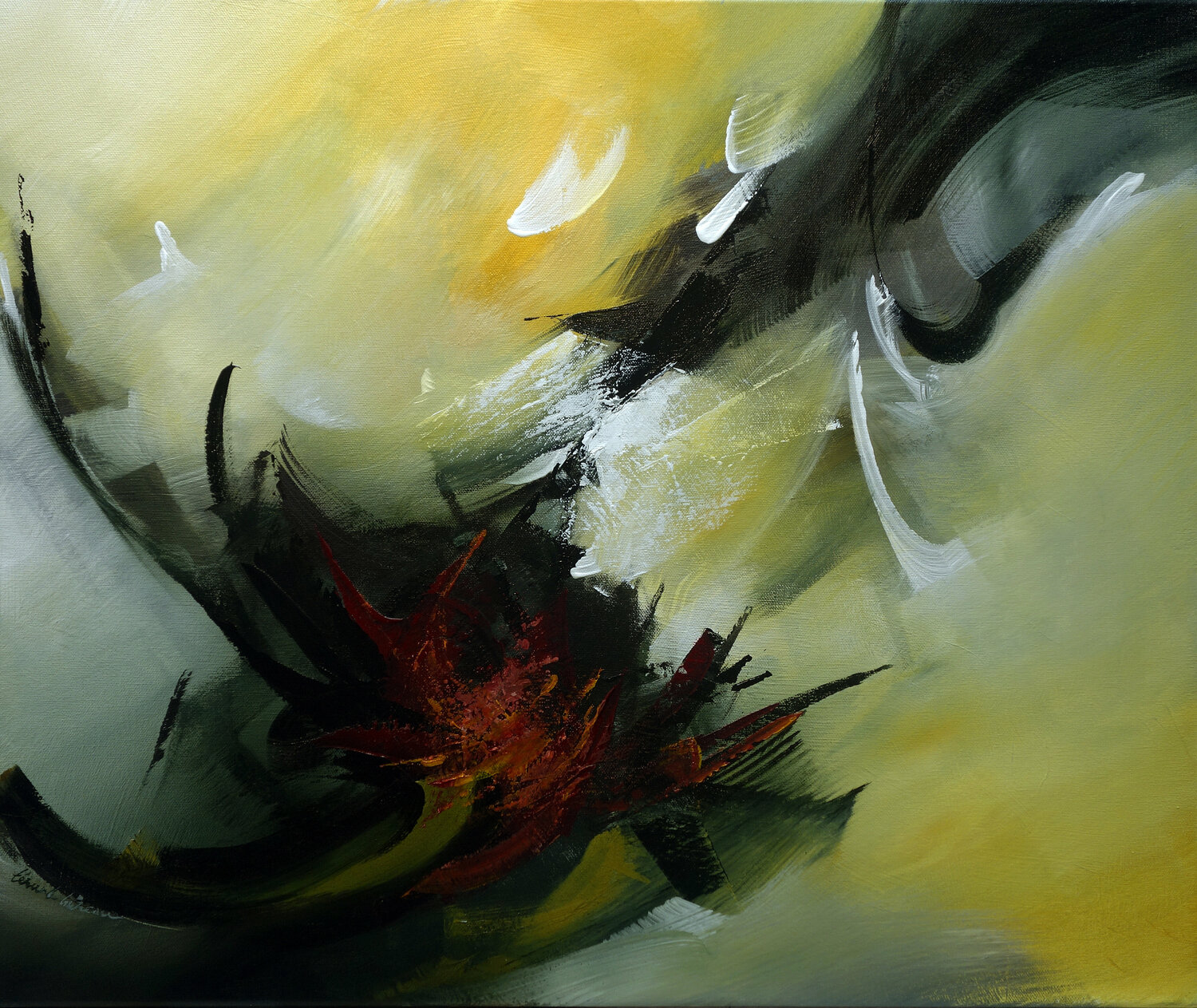 "Composition 441"   ( Abstraction lyrique ) Alain Brunet "Tenurb-Géneau" Originalgemälde zu verkaufen
