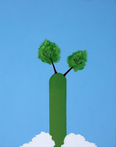 Over the hill tree job by bumpy wilson, Painting for Sale on Singulart