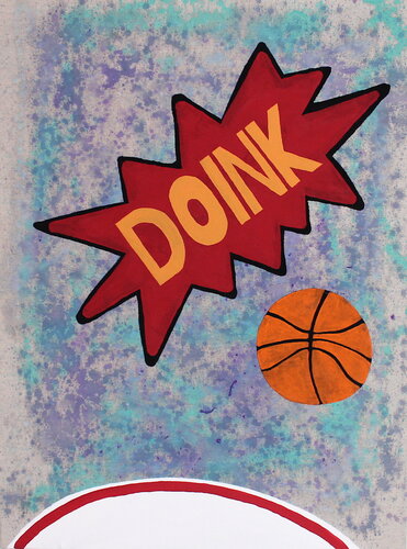 "DOINK", said the hoop or the ball? by bumpy wilson, Painting for Sale on Singulart