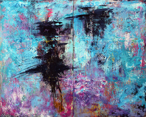EXTRA LARGE DIPTYCH 250x200 "To Heaven and back" di Veljko Martinovic, Pittura in vendita su Singulart