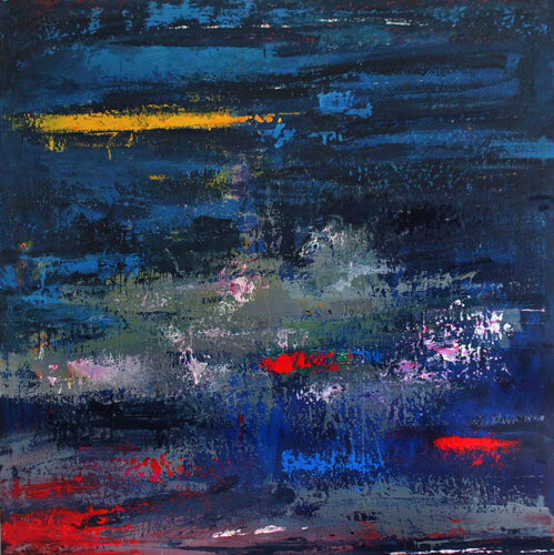 Extra large 200x200 abstract painting " Wild sea " (2023) by Veljko Martinovic, Painting for Sale on Singulart
