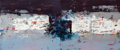 EXTRA LARGE DIPTYCH "The meditation" by Veljko Martinovic, Painting for Sale on Singulart