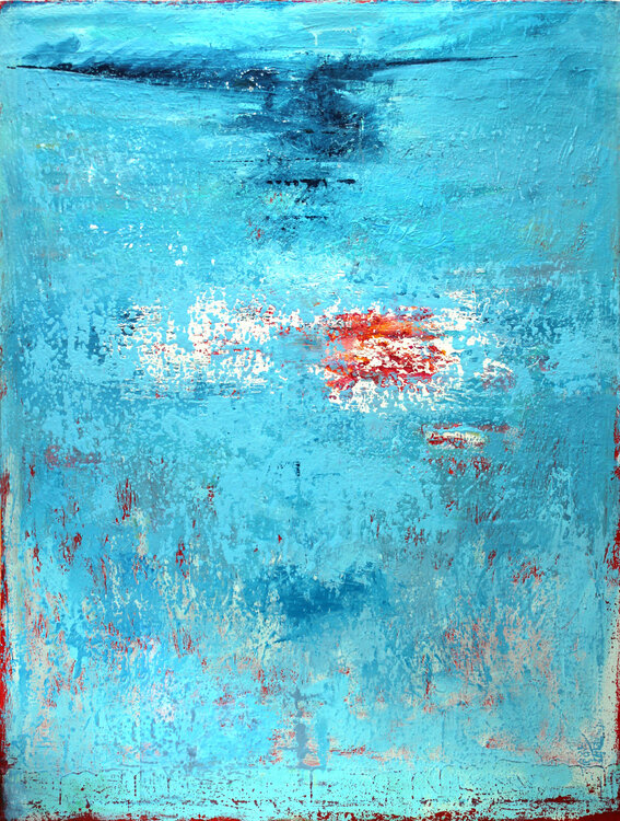 EXTRA LARGE 200X150 ABSTRACT PAINTING -BLUE POEM - Veljko Martinovic