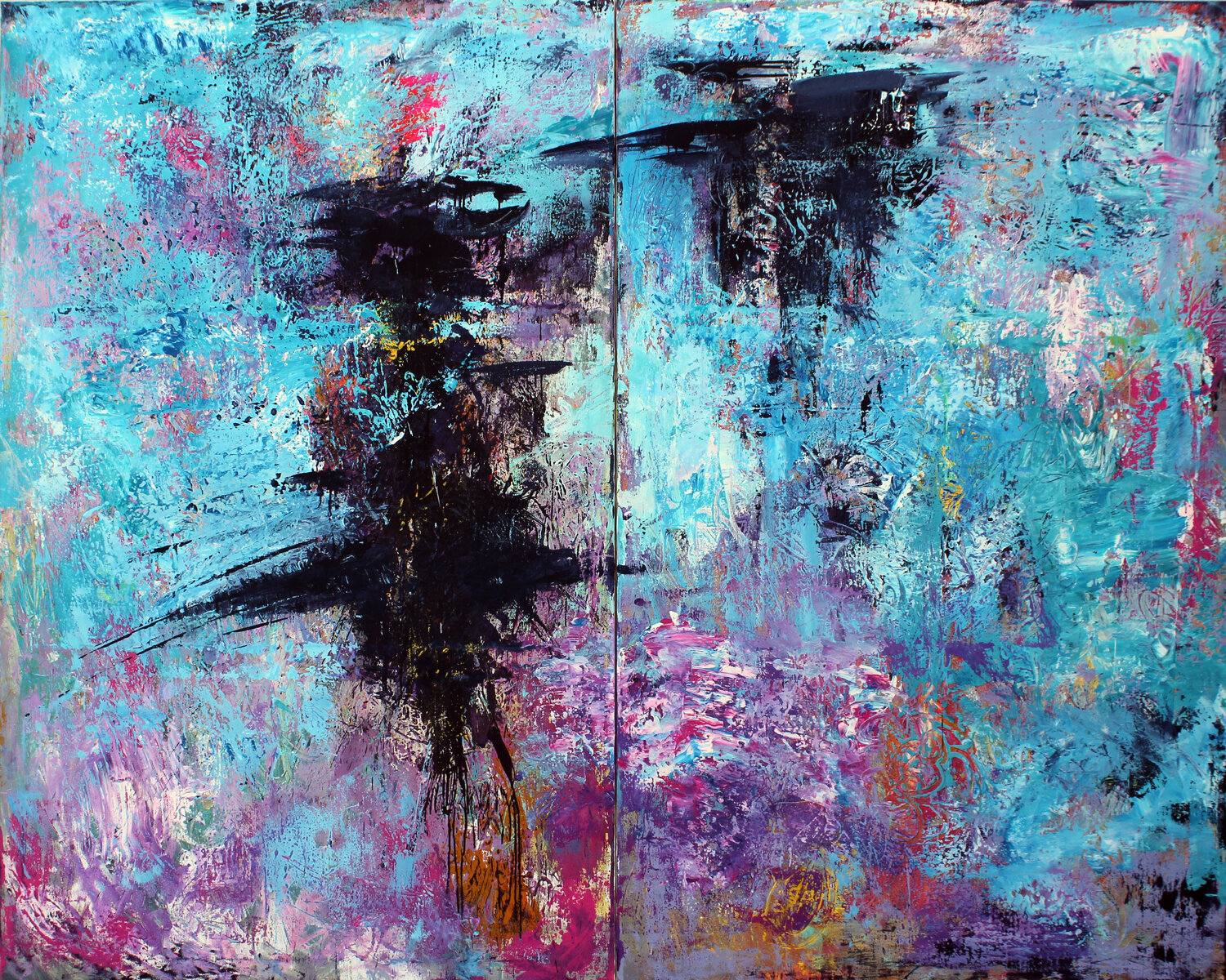 EXTRA LARGE DIPTYCH 250x200 "To Heaven and back" Veljko Martinovic Originalgemälde zu verkaufen