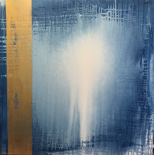 Prussian blue love van Javier Santana, Schilderij te koop op Singulart