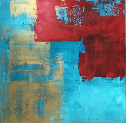 Red Turquoise par Javier Santana, Peinture en vente sur Singulart