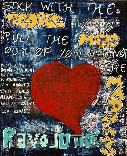 REVOL(LOVE)UTION par Javier Santana, Peinture en vente sur Singulart