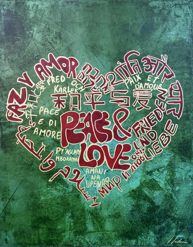 Peace&love? Yes, please! von Javier Santana, Malerei kaufen auf Singulart