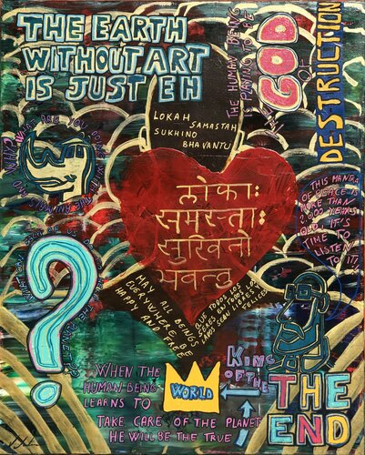 Planet “Heart” 1st par Javier Santana, Peinture en vente sur Singulart