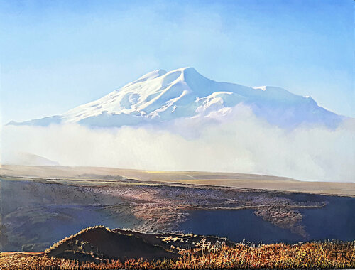 MORNING IN THE FOOTHILLS OF ELBRUS, THE CAUCASUS. von Tatiana Rezvaya, Malerei kaufen auf Singulart