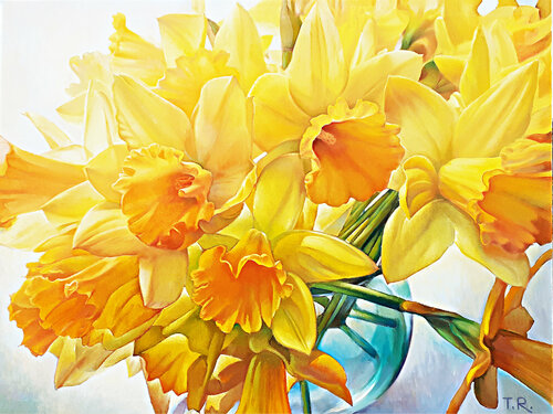 MESSENGERS OF SPRING (DAFFODILS) von Tatiana Rezvaya, Malerei kaufen auf Singulart