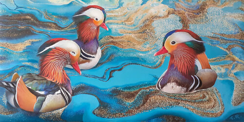 MANDARIN DUCKS von Tatiana Rezvaya, Malerei kaufen auf Singulart