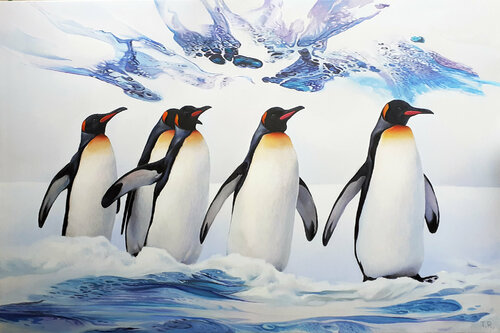 PENGUINS von Tatiana Rezvaya, Malerei kaufen auf Singulart