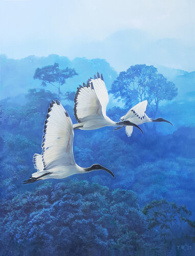 MONSOON / WHITE IBISES von Tatiana Rezvaya, Malerei kaufen auf Singulart