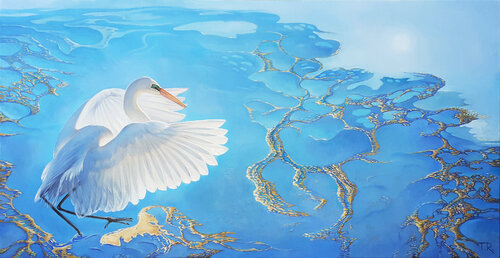 A GREAT WHITE HERON von Tatiana Rezvaya, Malerei kaufen auf Singulart