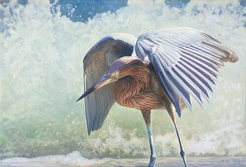 A GREAT GREY HERON von Tatiana Rezvaya, Malerei kaufen auf Singulart