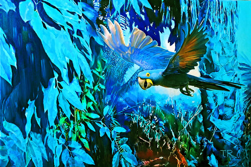 BLUE JUNGLE par Tatiana Rezvaya, Peinture en vente sur Singulart