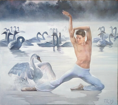 DANCING WITH SWANS von Tatiana Rezvaya, Malerei kaufen auf Singulart