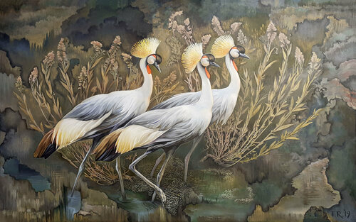 QUO VADIS? / CROWNED CRANES von Tatiana Rezvaya, Malerei kaufen auf Singulart