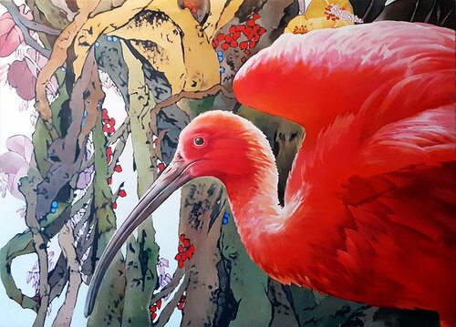 SCARLET IBIS von Tatiana Rezvaya, Malerei kaufen auf Singulart