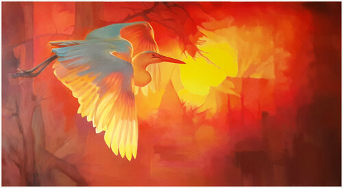 FLY INTO THE SUNSET von Tatiana Rezvaya, Malerei kaufen auf Singulart