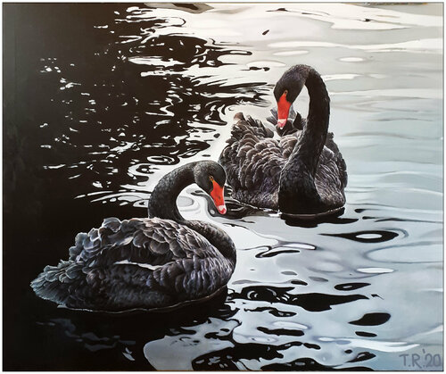 BLACK SWANS von Tatiana Rezvaya, Malerei kaufen auf Singulart