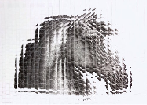 Horse head di Natalia Kazirelova, Opera su carta in vendita su Singulart