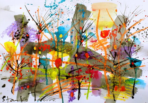 Landscaping on Jazz-LXXXVII van Stanislav Bojankov, Werk op papier te koop op Singulart