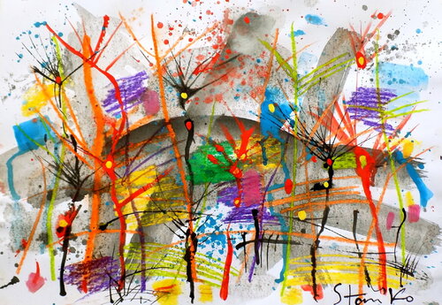 Landscaping on Jazz-LXXXIX di Stanislav Bojankov, Opera su carta in vendita su Singulart